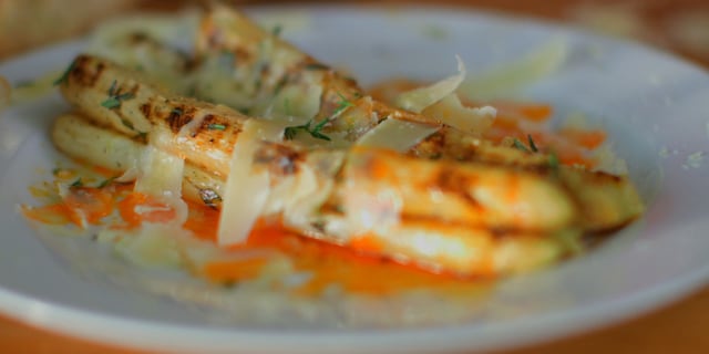 Asperges met chorizo-olie