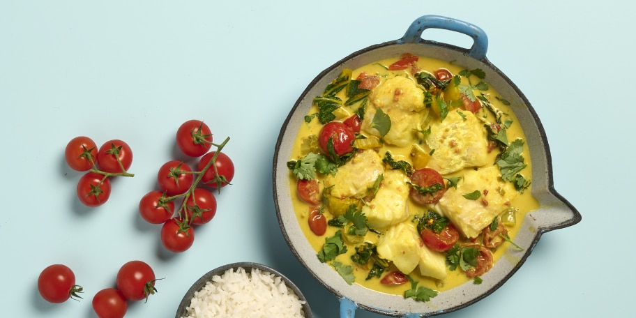 Curry de cabillaud au lait de coco