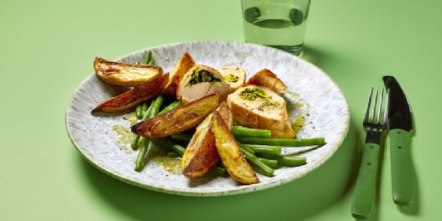 Kipfilets gevuld met ricotta en pesto