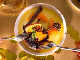 Moelleux au chocolat et sirop de mandarines à l’anis