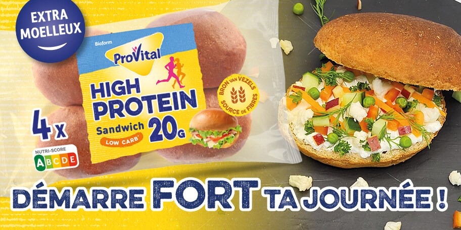 Sandwich protéiné au yaourt Skyr et légumes colorés