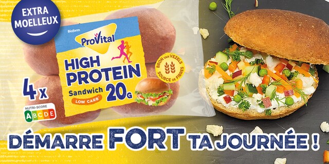 Sandwich protéiné au yaourt Skyr et légumes colorés