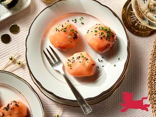 Bouchées au saumon fumé et crème aux pommes