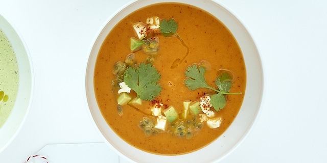 Gazpacho van wortelen en ananas