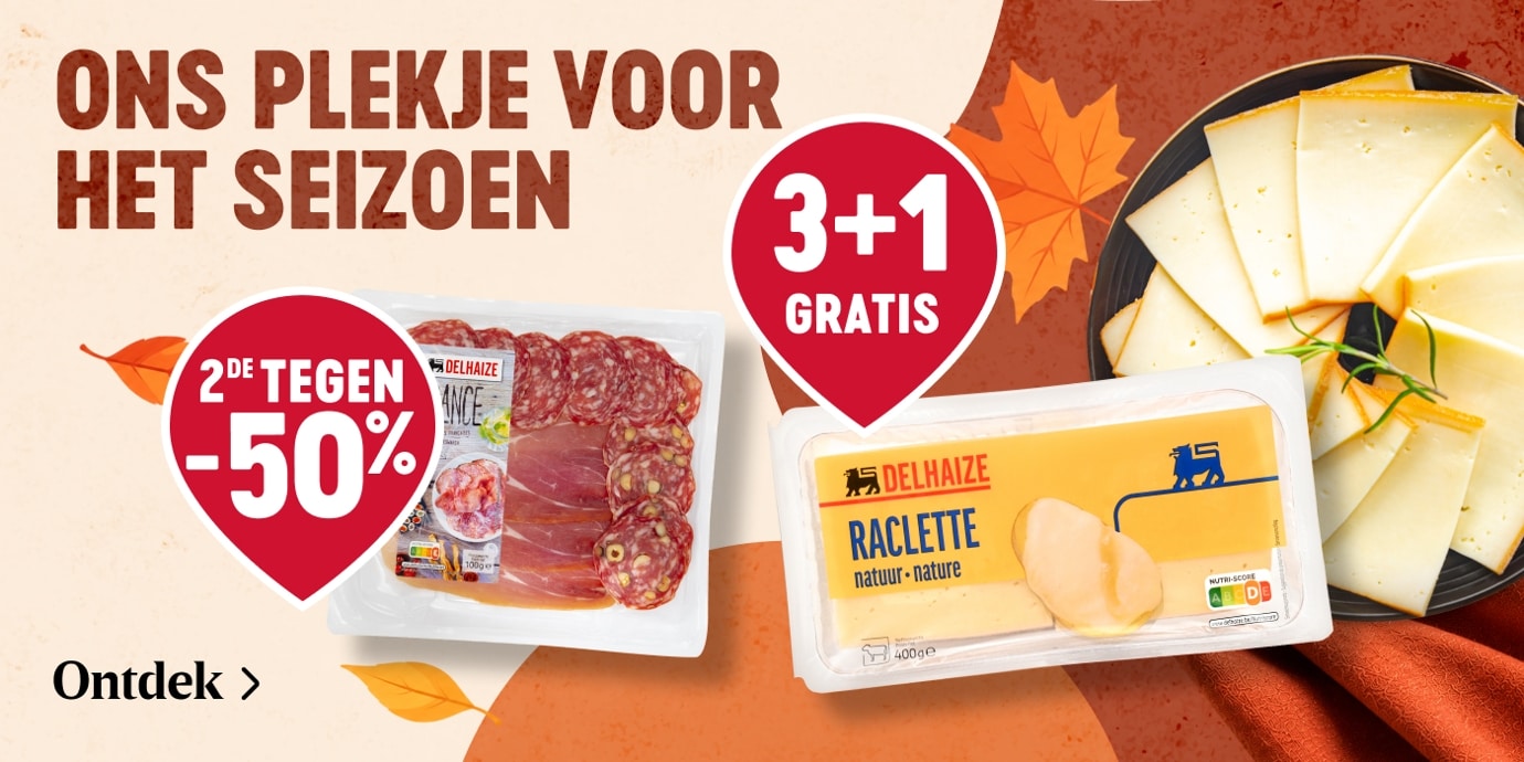 Herfstpromoties op vlees bij Delhaize tweede product aan 50% korting