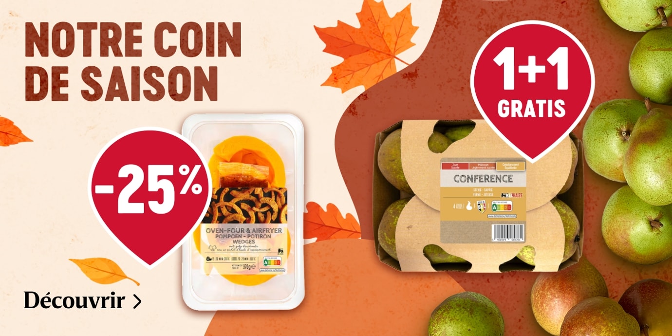 Promotions automne viande Delhaize en Belgique avec 1+1 et 3+1 gratuit