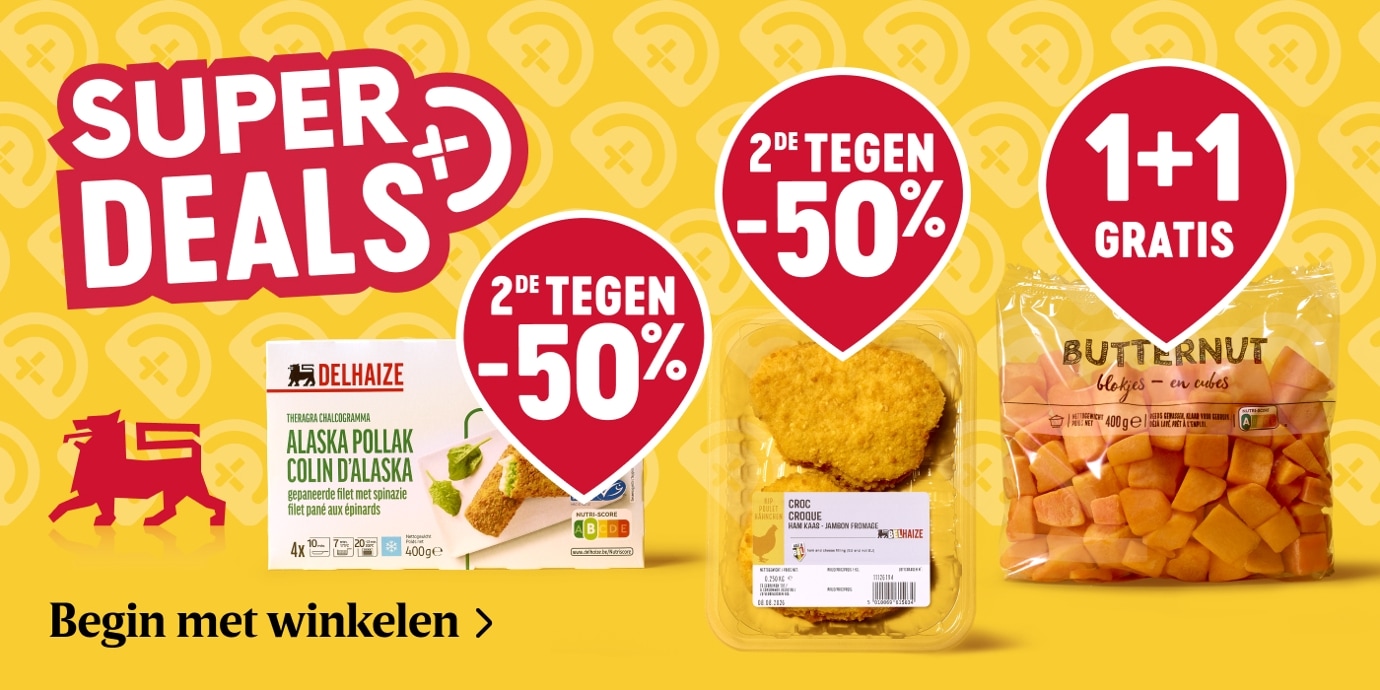 Voedingspromoties bij Delhaize: producten aan 50% korting en 1+1 gratis