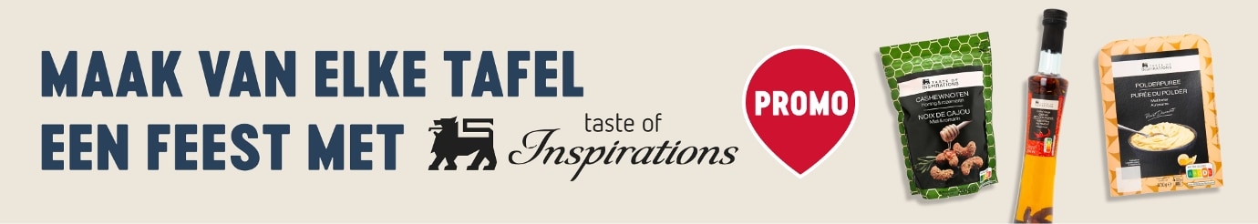 Taste of Inspirations bij Delhaize: geniet van −30% en 2de aan −50% op cashewnoten, puree en andere feestproducten