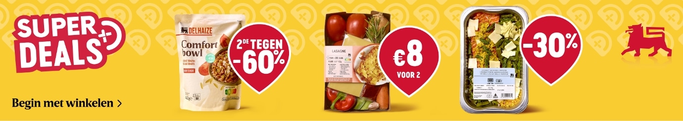 Voedingspromoties bij Delhaize: producten aan 50% korting en 1+1 gratis